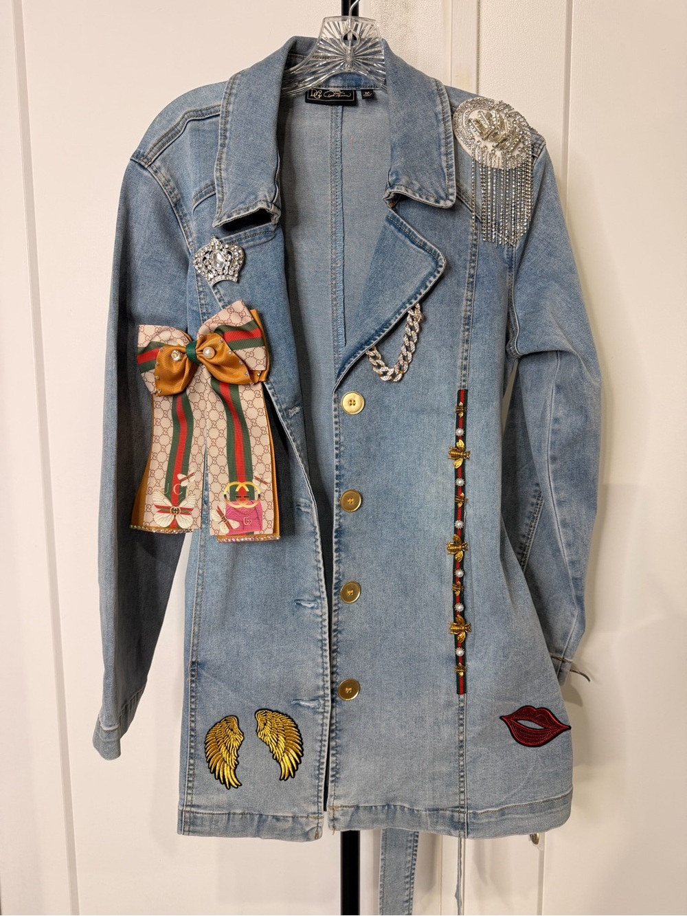 Handmade Denim Jacket in Pale Blue